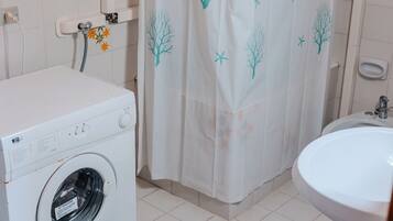 Shower, bidet, toilet paper