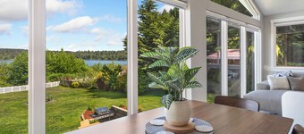 Waterfront Home for 6: Private Beach, Hot Tub, Fire Pit & Game Room