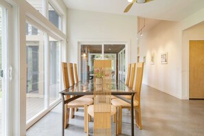 House (3 Bedrooms) | Interior - Secluded + Modern Enclosed Patio, Forest Views Woodland Zen by Avantstay (Housatonic)