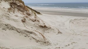 A beach with a sandy slope and a view of the ocean. - 4 Person Holiday Home in Blavand (Blavand)