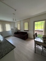 Estudio clásico, vistas a la montaña | Escritorio, sistema de insonorización, wifi gratis y ropa de cama