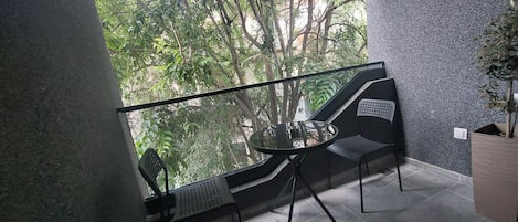 Blick vom Balkon