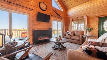 Smart TV, fireplace, foosball, table tennis