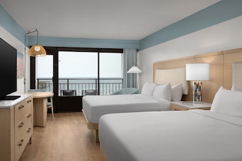 2 King Beds, Ocean View | Premium bedding, in-room safe, individually decorated, desk at The Ellie Beach Resort Myrtle Beach, Tapestry By Hilton