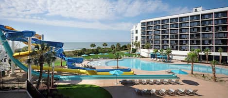 Indoor pool, seasonal outdoor pool, free pool cabanas, pool umbrellas