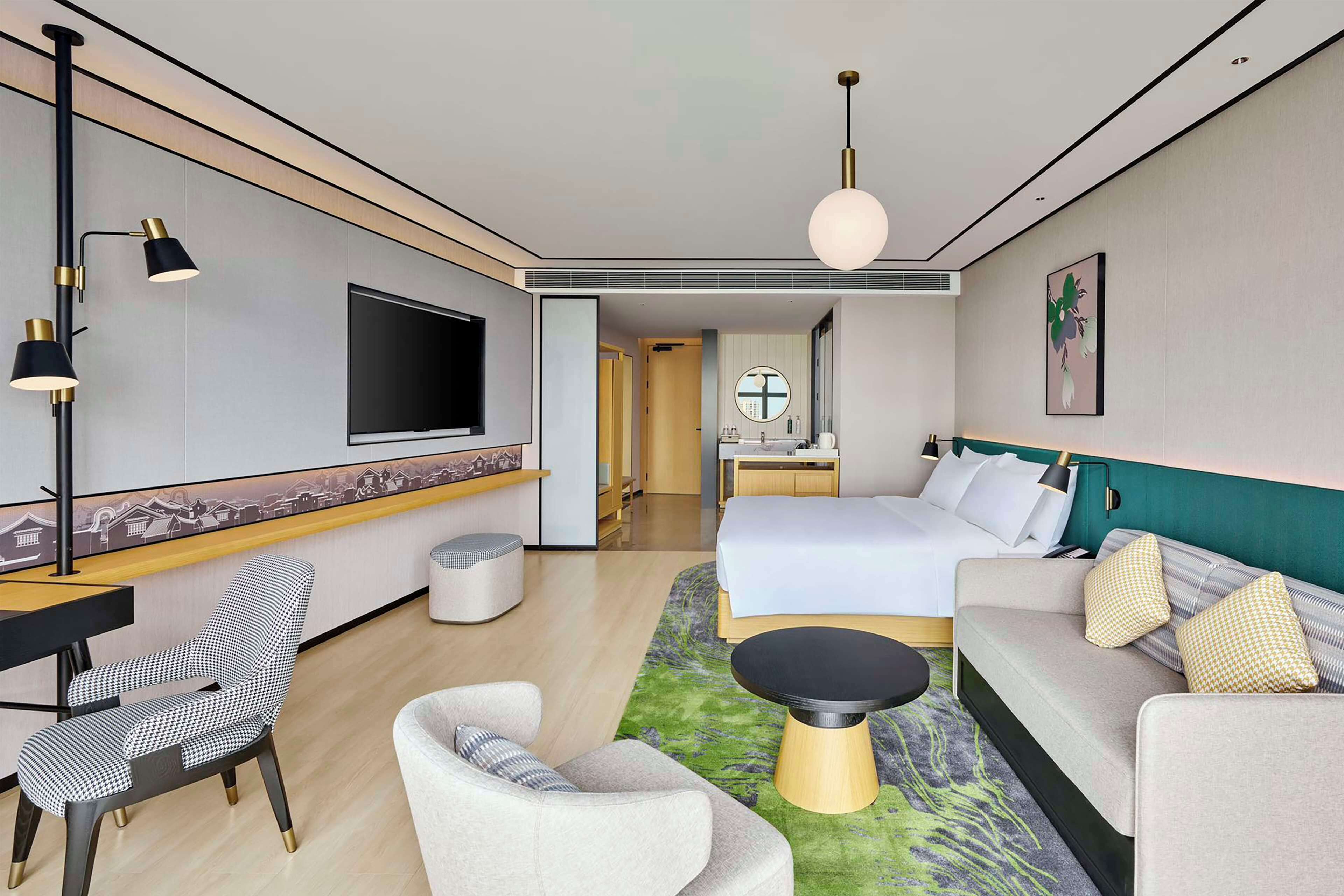 Deluxe Room, 1 Katil Raja (King) | Ruang tamu | 55 inci televisyen dengan kabel 