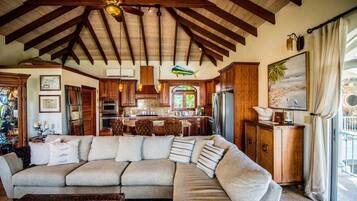 TV connectée, livres, chaîne hi-fi