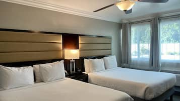 1 bedroom, desk, iron/ironing board, bed sheets