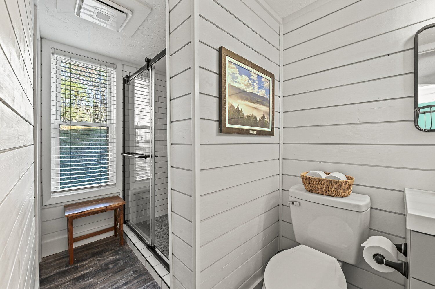 Hesed Mountain Haven | Nature Views Pool Access Mountain Hideaway | Bathroom | Free toiletries, hair dryer, heated floors (bathroom), towels