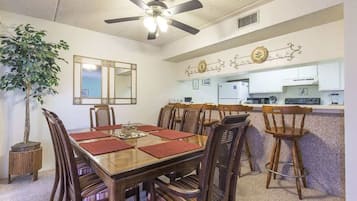 Condo, Multiple Beds, Balcony, Pool View (Padre Oasis #302) | Dining