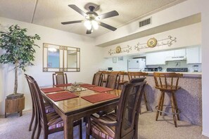 Condo, Multiple Beds, Balcony, Pool View (Padre Oasis #302) | Dining