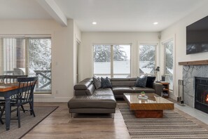 Televisión, chimenea