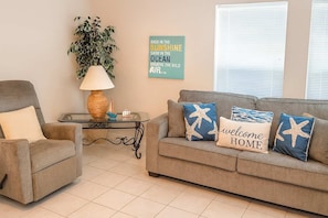 Condo, 1 Queen Bed with Sofa bed, Patio, Pool View (Sea Dancer #1) | Living area | 42-inch flat-screen TV with digital channels - Sea Dancer #1 (South Padre Island)