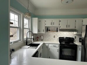 Microwave, oven, stovetop, dishwasher - Bird's Eye View- Bungalow with Screened-in Porch and Fireplace (French Lick)