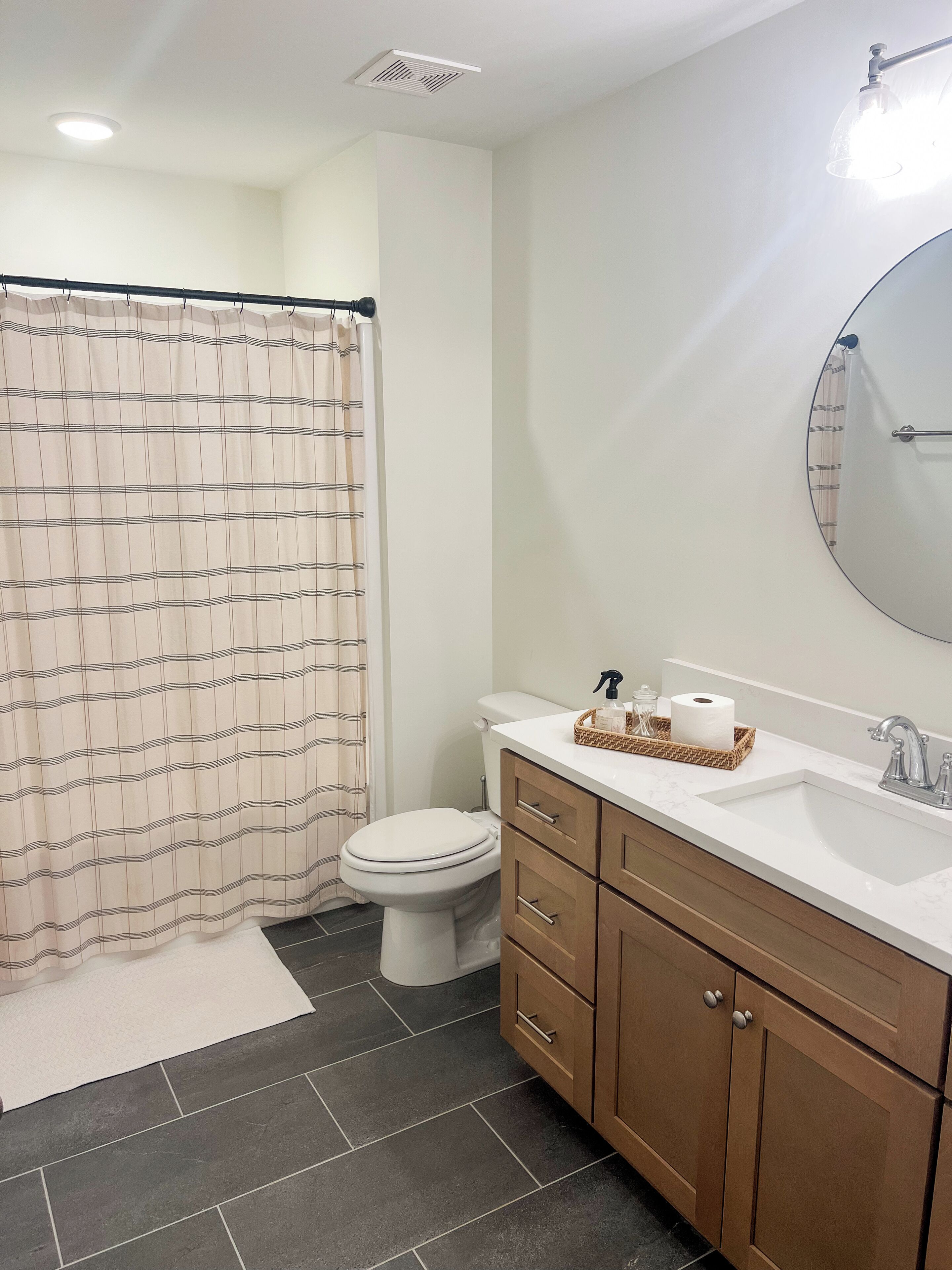 Shower, towels, soap, shampoo
