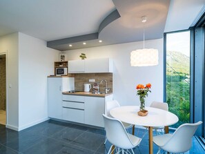 Apartment | Eigene Küche | Kühlschrank, Mikrowelle, Herdplatte