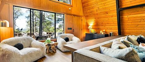 TV, fireplace, video games, table football