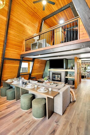 Interior - Green Roof A-Frame: Endless Views | Modern Cabin (Prescott)