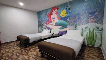 Desk, free WiFi, bed sheets