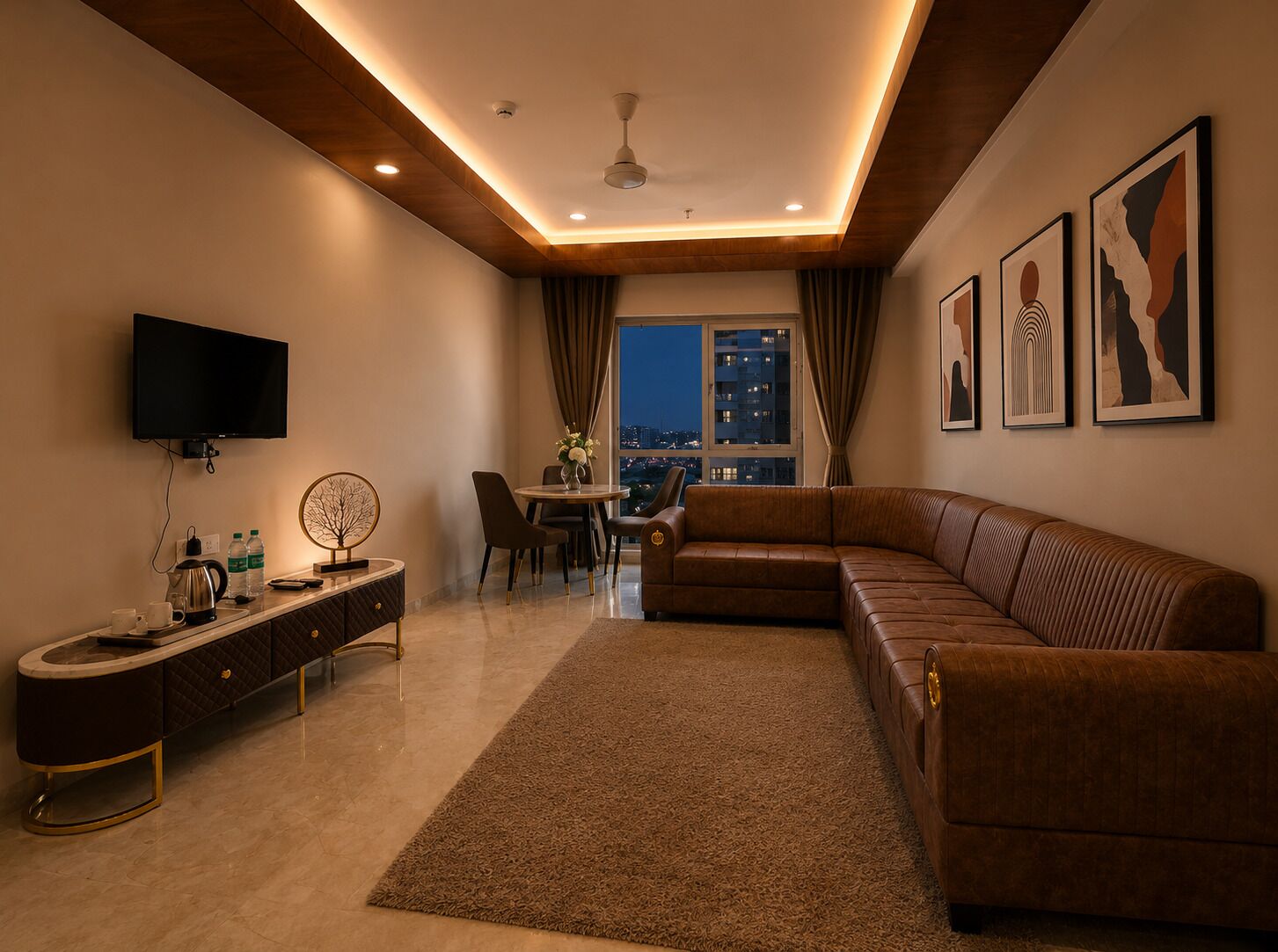 Suite with Living Room | Living area | 1-inch LED TV with satellite channels