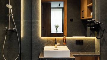 Family Apartment, Balcony | Bathroom | Shower, free toiletries, hair dryer, towels