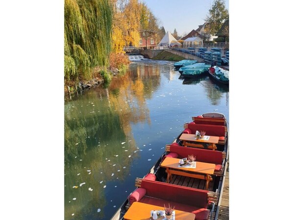 Outdoor dining - Holiday Home Harmonie I in Burg (Burg (Spreewald))