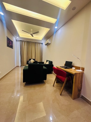 Living area - The Lodgers Luxury1BHK Service Apartment (Gurugram)