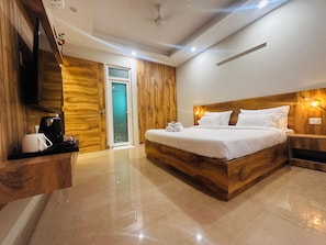 In-room safe, desk, blackout drapes, soundproofing - The Lodgers Luxury1BHK Service Apartment (Gurugram)
