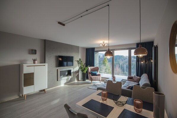 Apartment, 1 Bedroom, Balcony, Mountain View | Living room - Bukowa Apartment in Wisła by Renters (Wisla)