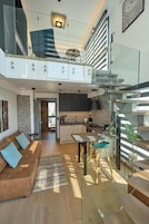 Maisonette with Sea View | Private kitchen | Mini-fridge, espresso maker, electric kettle, highchair