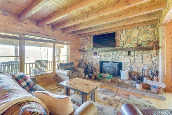House (3 Bedrooms) | Interior - Rustic Topton Cabin w/ Game Room & Private Hot Tub (Topton)
