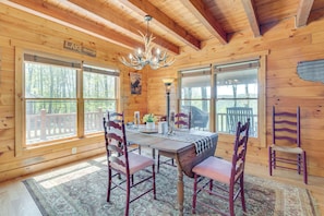 House (3 Bedrooms) | Interior - Rustic Topton Cabin w/ Game Room & Private Hot Tub (Topton)