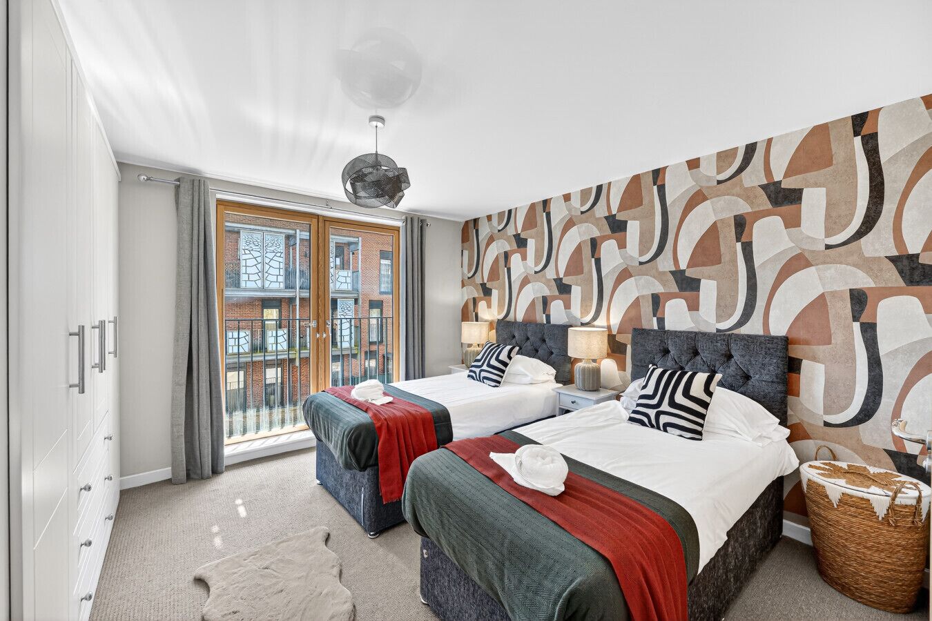 2 bedrooms, desk, iron/ironing board, travel cot