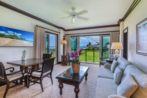 TV - Waipouli Beach Resort Royal OCEANFRONT & Beach View Condo!  Pool, Central AC (Kapaa)