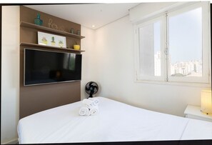 1 bedroom, blackout curtains, iron/ironing board, free WiFi