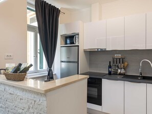 Apartment | Eigene Küche | Kühlschrank, Mikrowelle, Ofen, Herdplatte