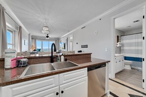 Fridge, microwave, oven, stovetop - New Listing! Beachfront! Indoor Outdoor pool and kiddie pool with AMAZING DEALS! (Gulf Shores)