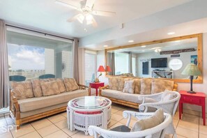 Condo, Multiple Beds, Patio, Garden View (Bahia Mar 418) | Living area | 42-inch flat-screen TV with digital channels - Bahia Mar 418 (South Padre Island)