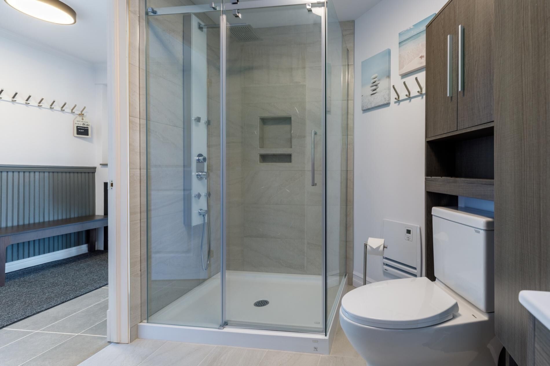 Shower, hair dryer