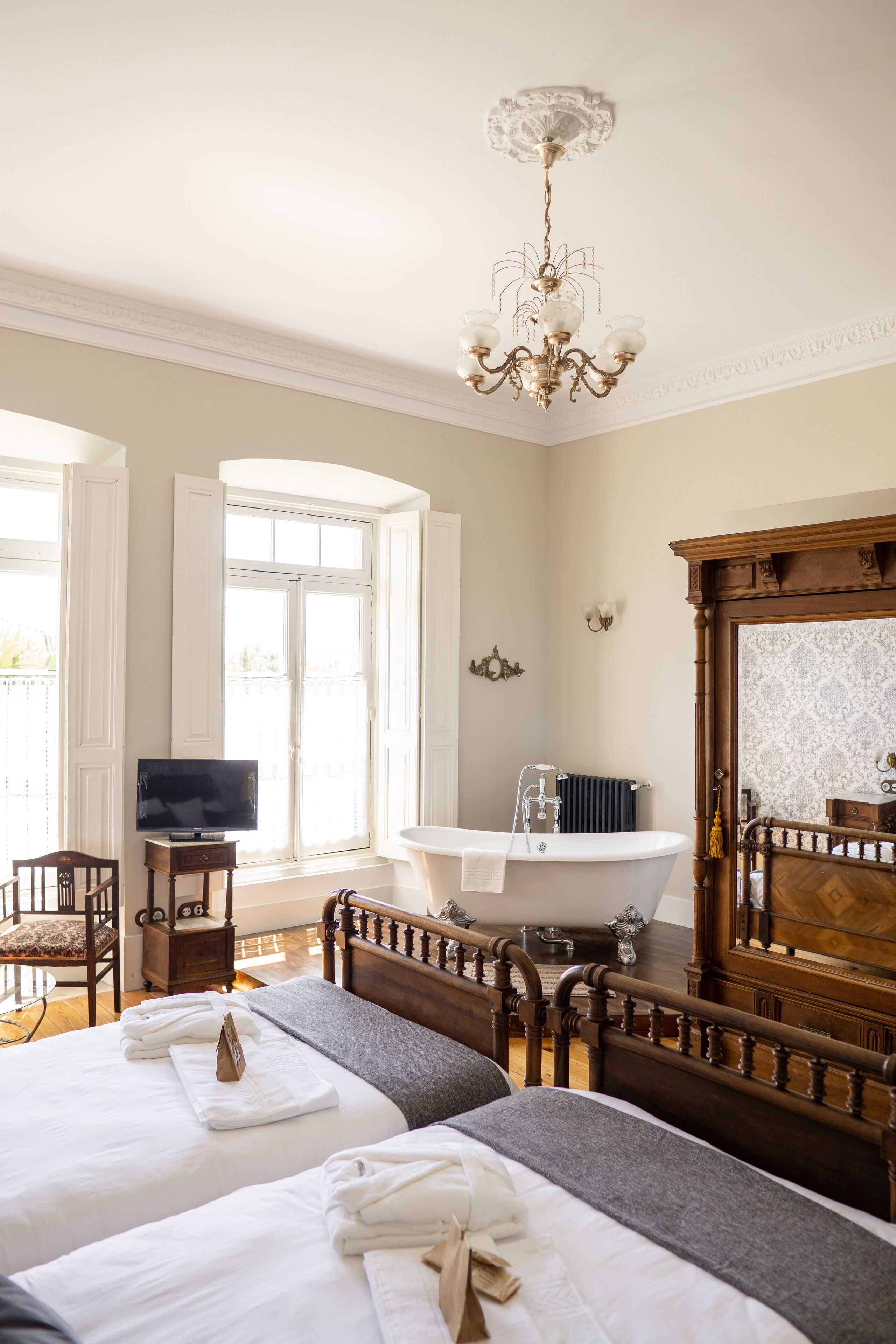 Premium Twin kamer, uitzicht op tuin | Luxe beddengoed, bedden met traagschuimmatrassen