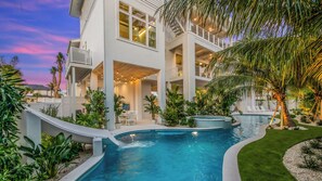 Twilight - Rear Elevation - Sandbar Social - Sports Lovers Dream - Steps to Beach - Gulf Views! (Sarasota)
