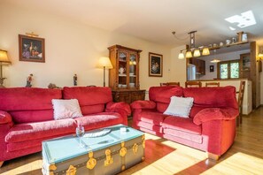 TV, fireplace, DVD player