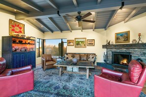 Fireplace - Private Foothills Villa + Panoramic Views + Heated Pool/Spa (Tucson)