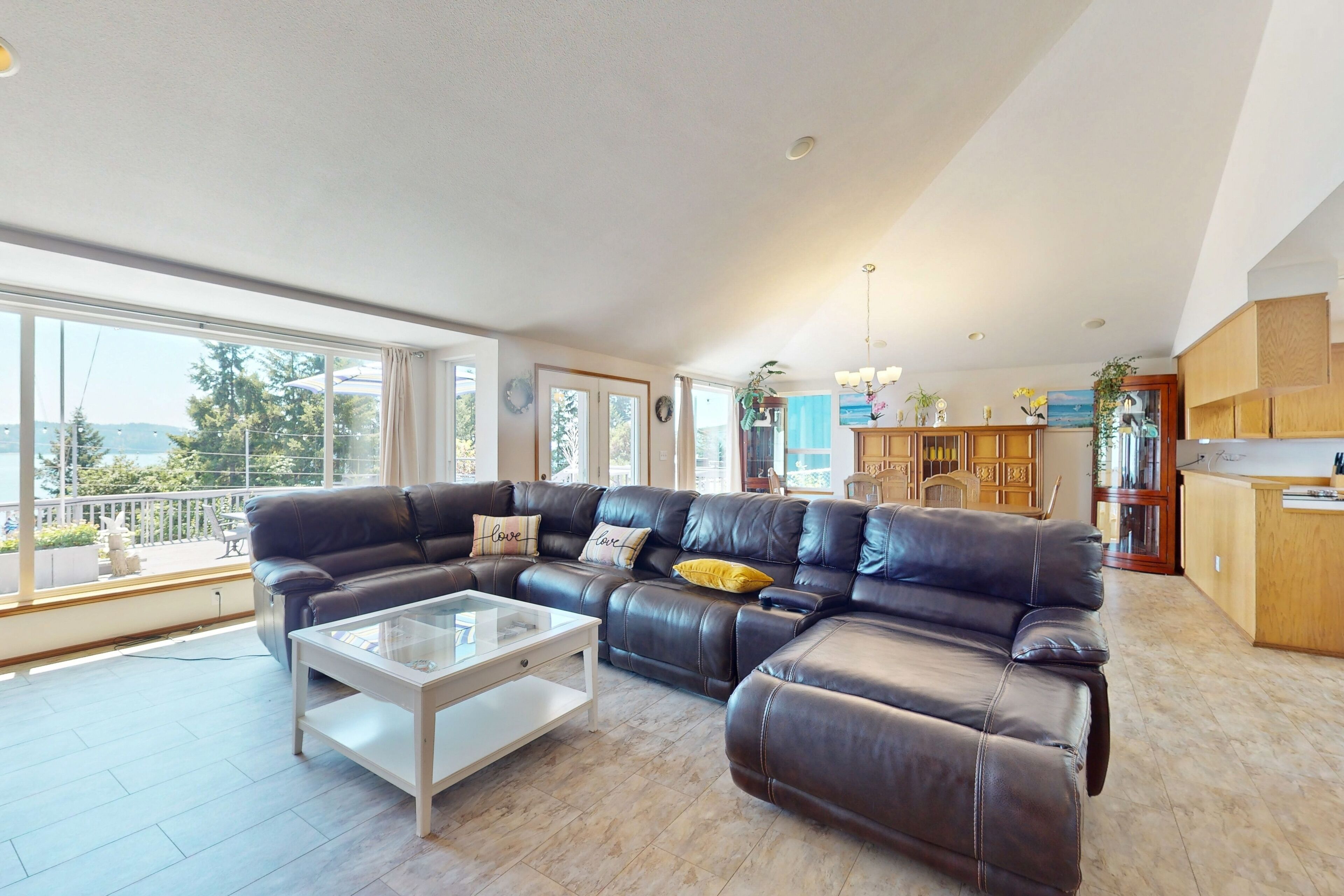Dog-friendly home overlooking Hood Canal with deck, fireplace & community beach