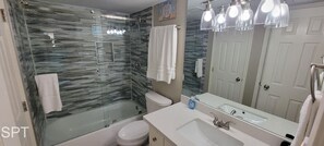 Shower, hair dryer, towels - Fiesta Sol #110 (2-Bedroom Home) with Pool by RedAwning (South Padre Island)