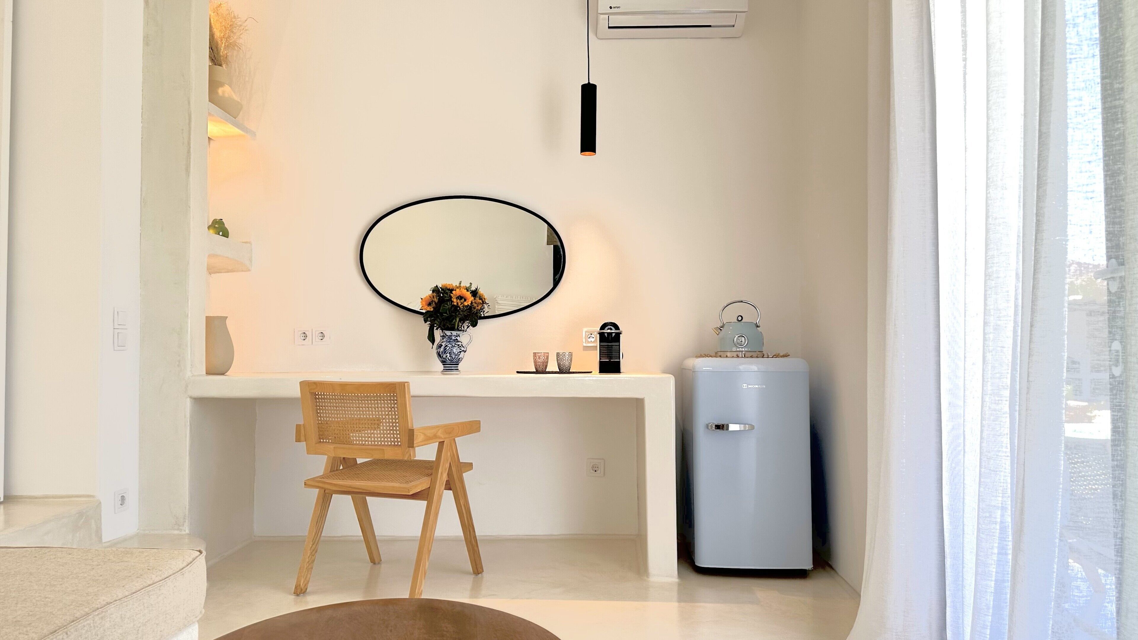 1 bedroom, desk, laptop workspace, blackout curtains