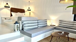 Superior Suite, Pool View | 1 bedroom, desk, laptop workspace, blackout drapes - Myconian Theros (Mykonos)