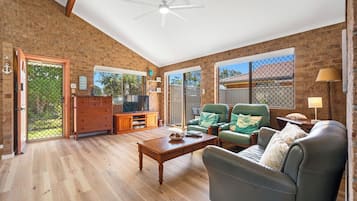 Smart TV, DVD player, books