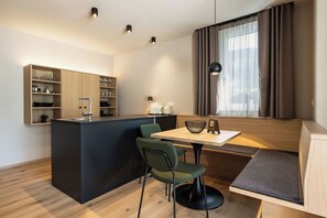 Dining - Holiday Apartment in a Hotel 'Apartment Relax' with Mountain View, Shared Garden and Wi-Fi (Sesto)