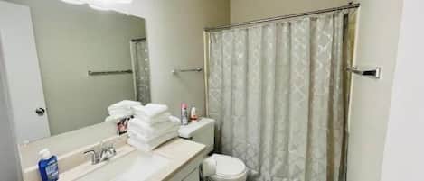 Towels, soap, toilet paper